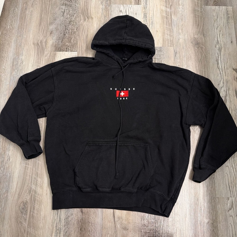 Brandy Melville John Galt black oversized hoodie fits size small-large